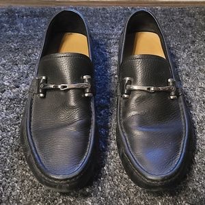 Gucci Pebbled Leather Black Loafers